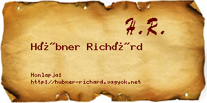 Hübner Richárd névjegykártya