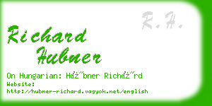 richard hubner business card